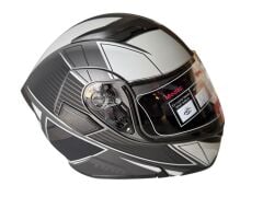 ÇENE AÇILIR KASK MAT SİYAH  GRİ E GREY  XL BEDEN JK902
