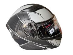 ÇENE AÇILIR KASK MAT SİYAH  GRİ E GREY  M  JK902