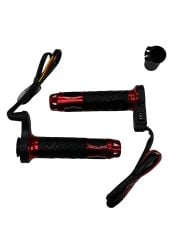 MOTOSİKLET ISITMALI ELCİK TAKIM KIRMIZI 2 KADEMELİ
