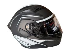 ÇENE AÇILIR KASK MAT SİYAH BEYAZ WHİTE  M  JK902