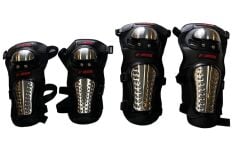 MOTOSİKLET DİZLİK VE DİRSEKLİK TAKIM PASLANMAZ ÇELİK KORUMALI MODEL 1