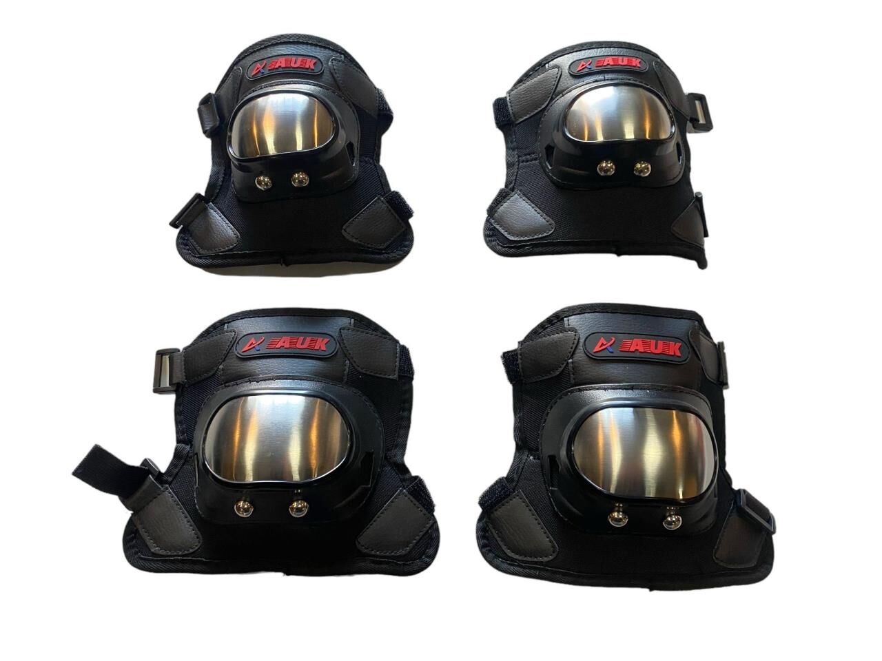 MOTOSİKLET DİZLİK VE DİRSEKLİK TAKIM PASLANMAZ ÇELİK KORUMALI MODEL 2