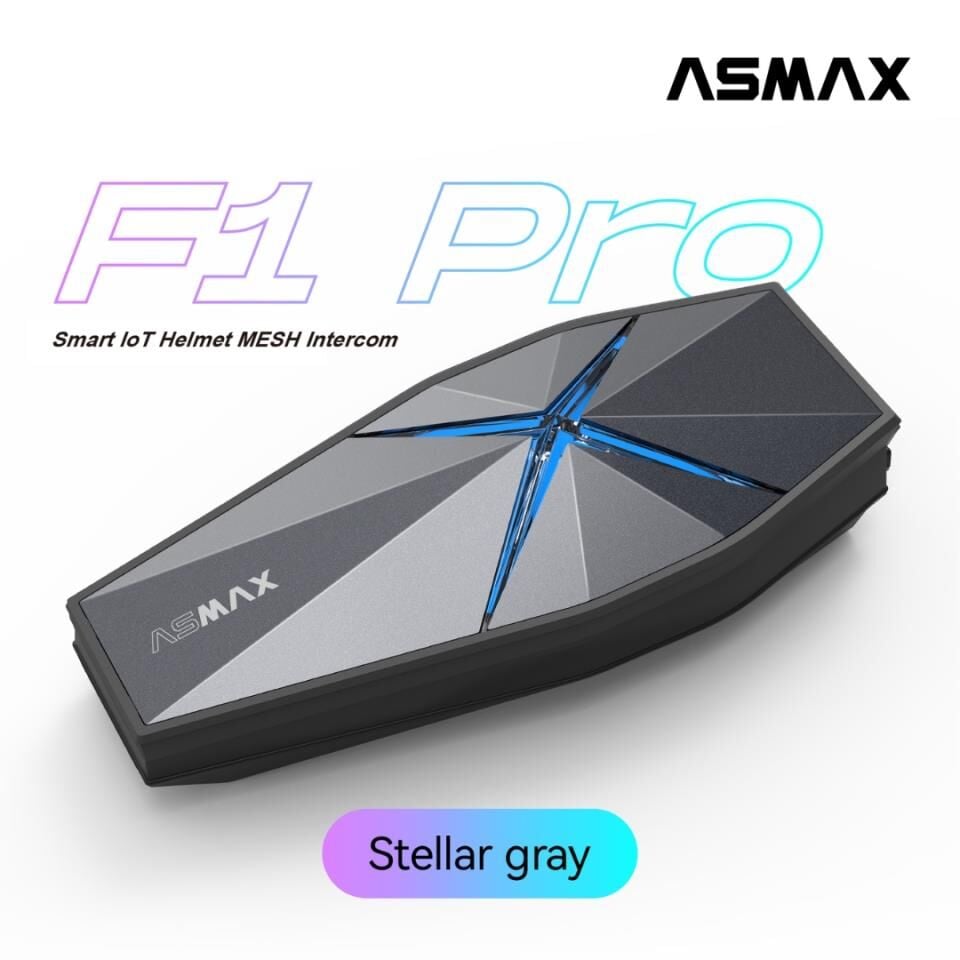 ASMAX F1 PRO MESH SESLİ KOMUT İNTERCOM STELLAR GREY