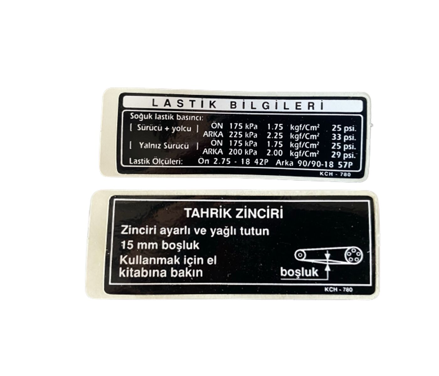 HONDA TİTAN ZİNCİR UYARI ETİKETİ TAKIM 1996-2002