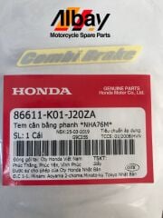 HONDA PCX 125 COMBİ BRAKE STİCKER GRİ ORJİNAL 2018-2020