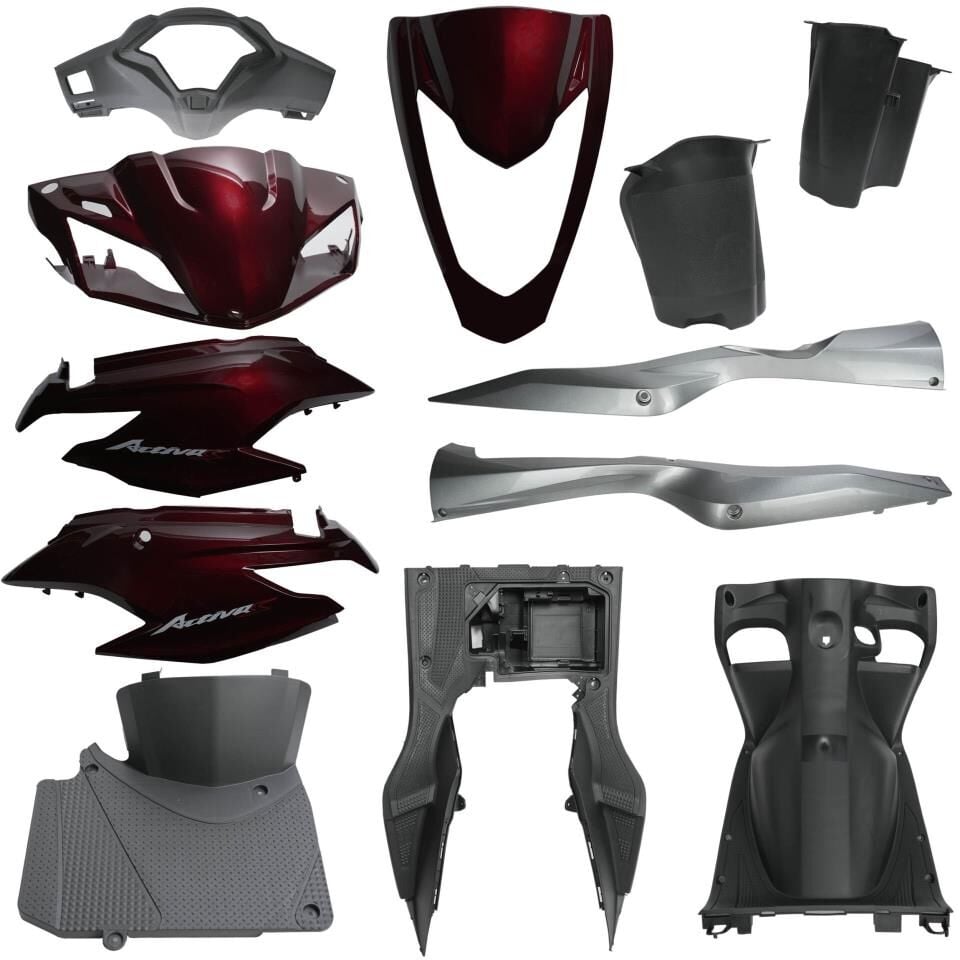 HONDA ACTİVA S  KAPORTA SET 12 PARÇA BORDO ESKİ MODEL SELE KİLİTLİ