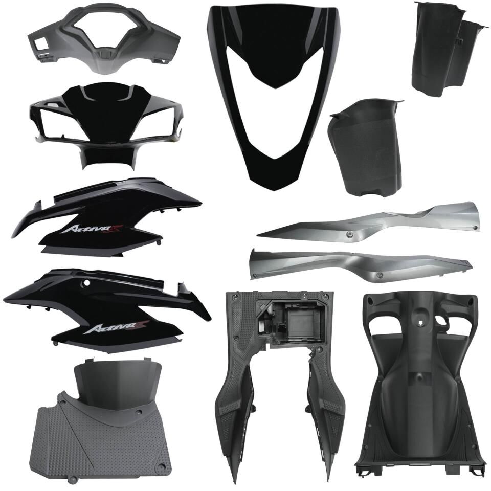 HONDA ACTİVA S  KAPORTA SET 12 PARÇA SİYAH ESKİ MODEL SELE KİLİTLİ
