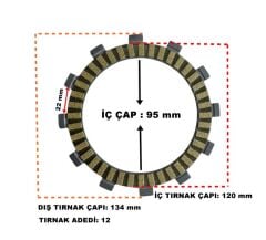 CF MOTO NK 250 DEBRİYAJ BALATA TAKIM ORJİNAL 7 ADET 2016-2022