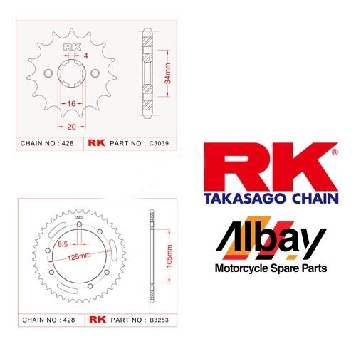 YAMAHA XT 125 R RK ÖN ARKA DİŞLİ XT 125 R 2004 MODEL