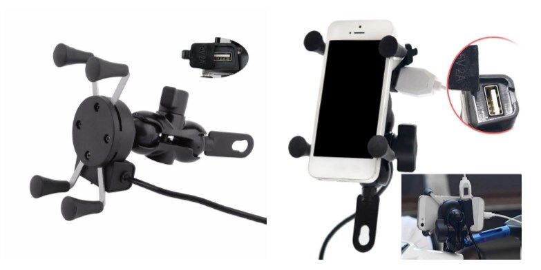 Usb Çıkışlı Telefon Tutucu Örümcek Model Ayna Bağlantılı