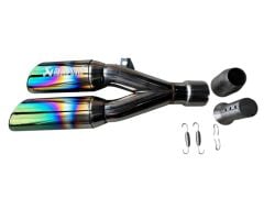 AKRAPOVİC EGSOZ ÇİFT ÇIKIŞ NİKEL GÖKKUŞAĞI SUSTURUCULU