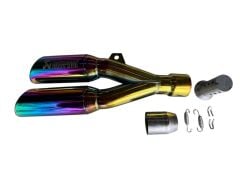 AKRAPOVİC EGSOZ ÇİFT ÇIKIŞ GÖKKUŞAĞI SUSTURUCULU