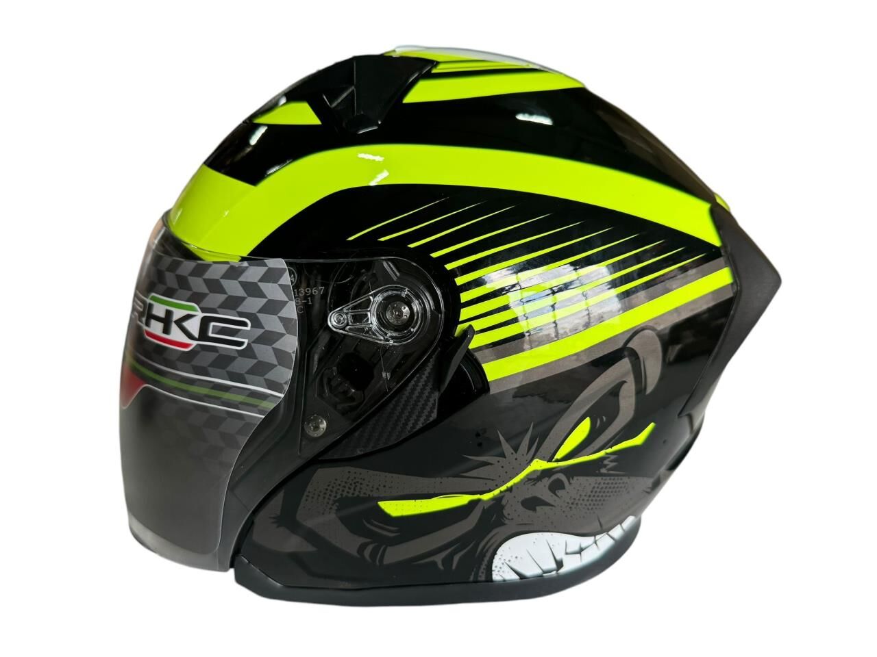KC YARIM KASK VİZÖRLÜ KC528-1 SİYAH NEON YEŞİL M BEDEN