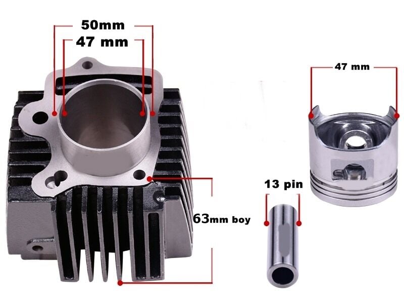 CUP 50cc için 80cc SİLİNDİR PİSTON TAKIM