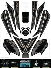 YAMAHA YZF R25 TANK PAD FULL SET 15 PARÇA SİYAH-FÜME 2019-2024