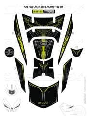 HONDA PCX 125 TANK PAD FULL SET 11 PARÇA SİYAH-SARI 2018-2020