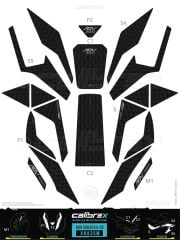 HONDA ADV 350 TANK PAD FULL SET 19 PARÇA SİYAH-GRİ DESENLİ 2023-2024