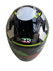 KC YARIM KASK VİZÖRLÜ KC528-1 SİYAH GRİ NEON YEŞİL L