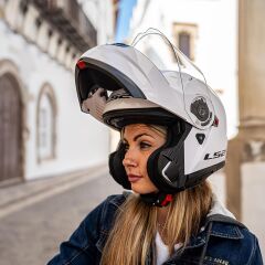 LS2 STROBE 2 ÇENE AÇILIR KASK BEYAZ L