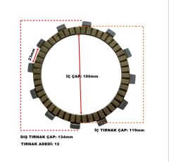 CF MOTO NK 250 DEBRİYAJ BALATA ORJİNAL ADET ESKİ MODEL E4 1 ADET