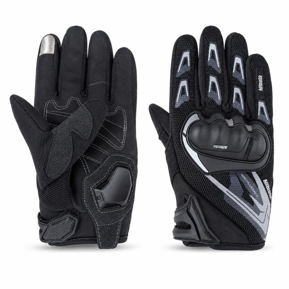 MJ MOTO KORUMALI ELDİVEN CE-EN13594 BELGELİ SİYAH-GRİ L BEDEN