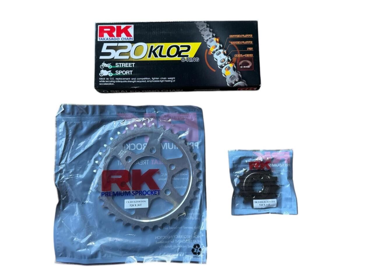 HONDA CB 250R ZİNCİR DİŞLİ SET 520-36-14T ORİNGLİ RK