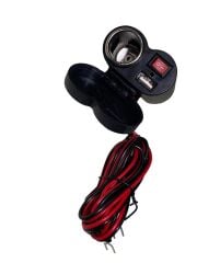 MOTOSİKLET USB ŞARJ ALETİ VE ÇAKMAKLIK GİDON BAĞLANTILI
