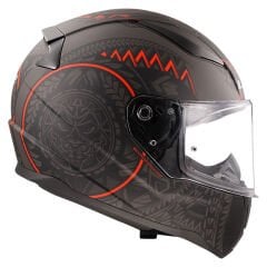 LS2 RAPID 2 TAKAROA MAT SİYAH-KIRMIZI KASK M