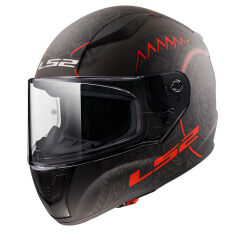 LS2 RAPID 2 TAKAROA MAT SİYAH-KIRMIZI KASK M BEDEN