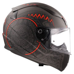 LS2 RAPID 2 TAKAROA MAT SİYAH-KIRMIZI KASK M BEDEN