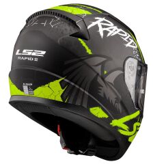 LS2 RAPID 2 RAVEN MAT SİYAH-GRİ-NEON SARI KASK L BEDEN