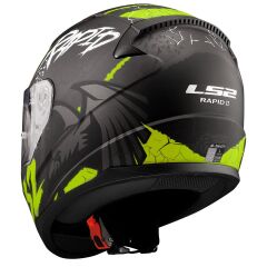 LS2 RAPID 2 RAVEN MAT SİYAH-GRİ-NEON SARI KASK XL BEDEN