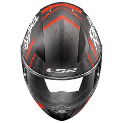 LS2 RAPID 2 RAVEN MAT SİYAH-BEYAZ-KIRMIZI KASK L BEDEN
