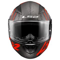 LS2 RAPID 2 RAVEN MAT SİYAH-BEYAZ-KIRMIZI KASK XL