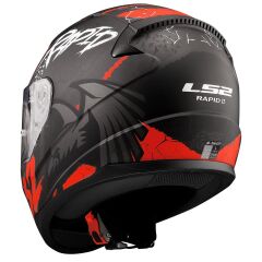 LS2 RAPID 2 RAVEN MAT SİYAH-BEYAZ-KIRMIZI KASK XXL