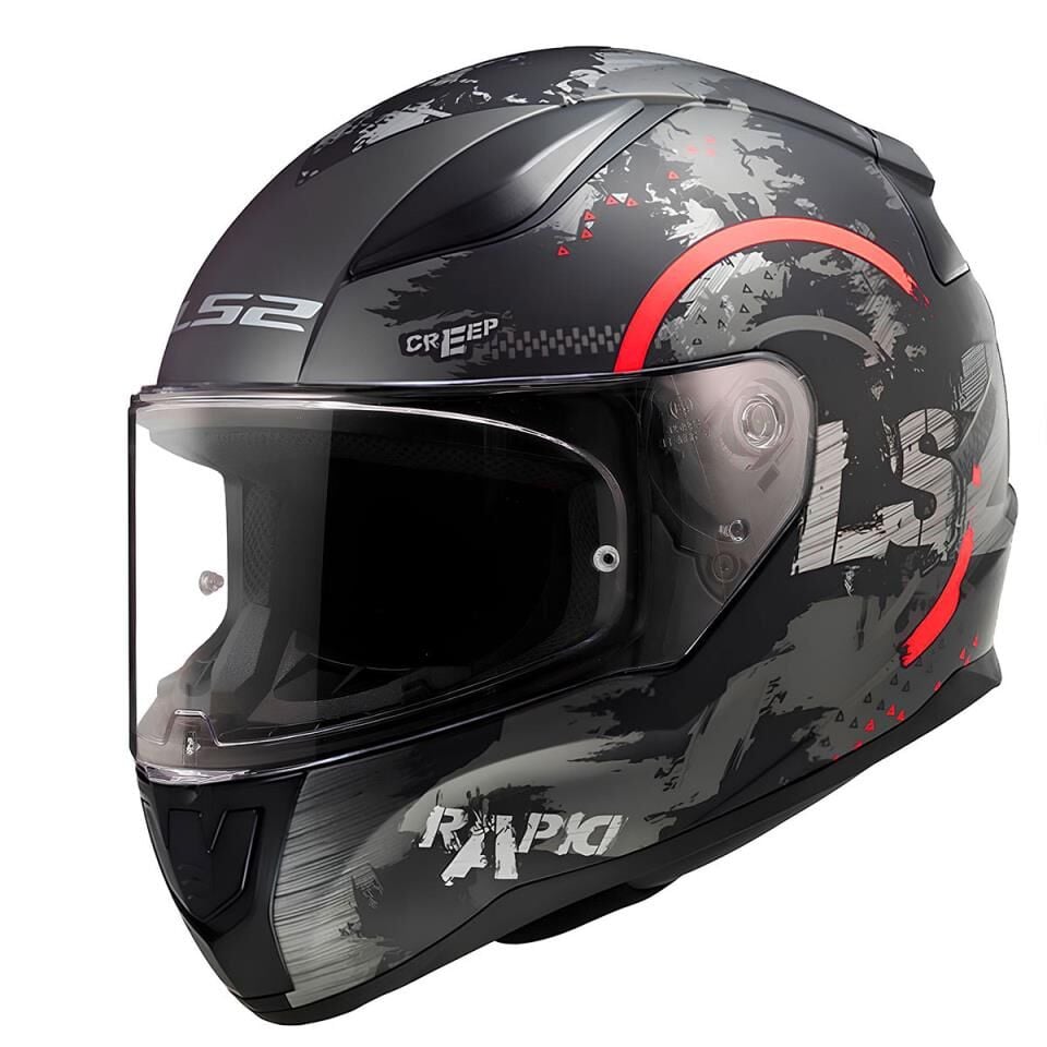 'LS2 RAPID 2 CIRCLE MAT SİYAH-KIRMIZI KASK M