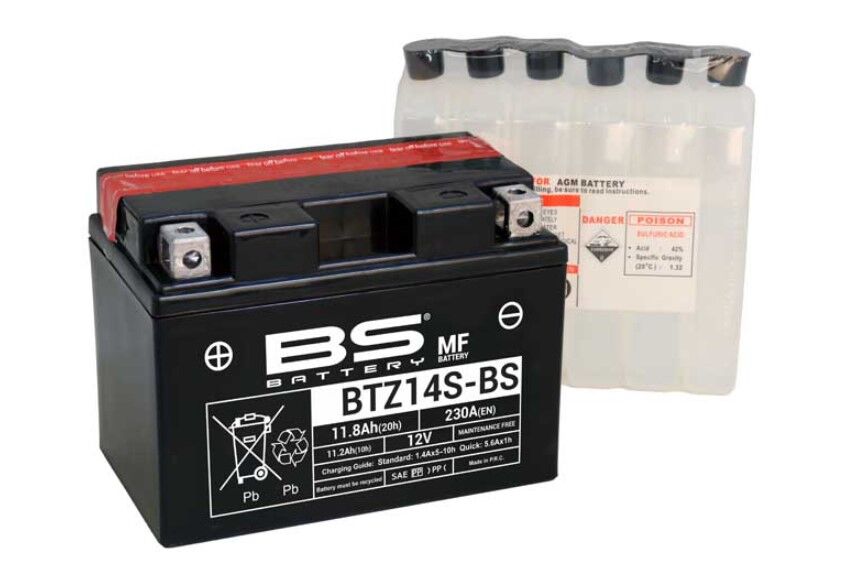 BTZ14S-BS  MOTOSİKLET AKÜ BS 12-14
