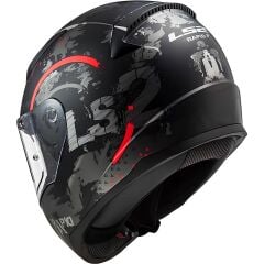 'LS2 RAPID 2 CIRCLE MAT SİYAH-KIRMIZI KASK XL