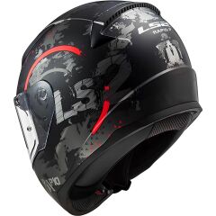'LS2 RAPID 2 CIRCLE MAT SİYAH-KIRMIZI KASK XL BEDEN