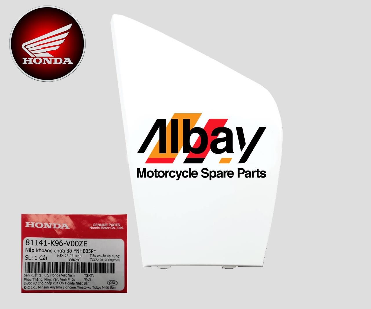 HONDA PCX 125 ARKA TORPİDO İÇ CEP KAPAK BEYAZ ORJİNAL 2018-2020