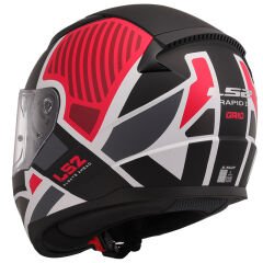 LS2 RAPID 2 GRID MAT BEYAZ-KIRMIZI KASK XL