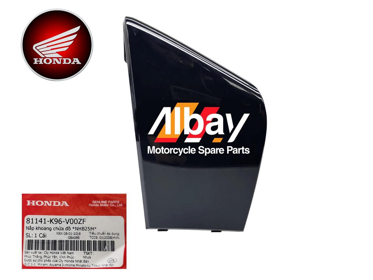 HONDA PCX 125 ARKA TORPİDO İÇ CEP KAPAK SİYAH ORJİNAL 2018-2020
