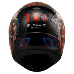 LS2 RAPID 2 ZOMBIE SİYAH-KIRMIZI KASK M BEDEN