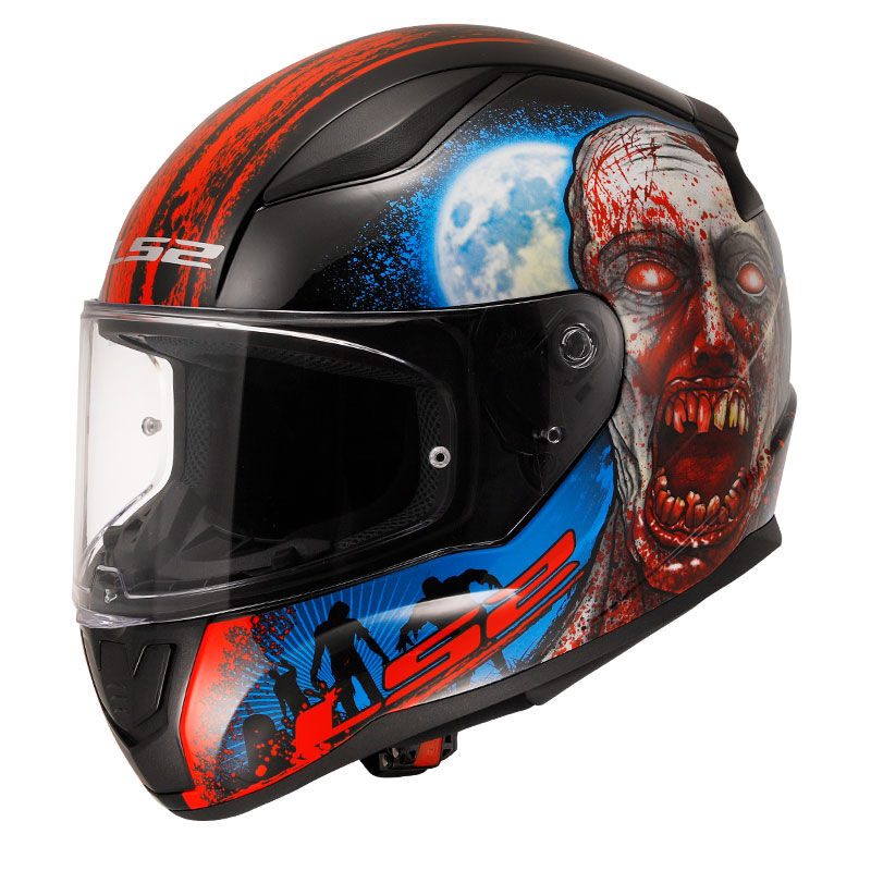 LS2 RAPID 2 ZOMBIE SİYAH-KIRMIZI KASK M BEDEN