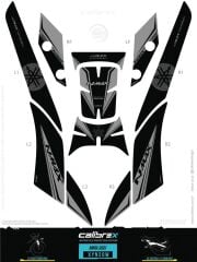 YAMAHA NMAX 125-155 TANK PAD FULL SET 11 PARÇA SİYAH-GRİ 2020-2024