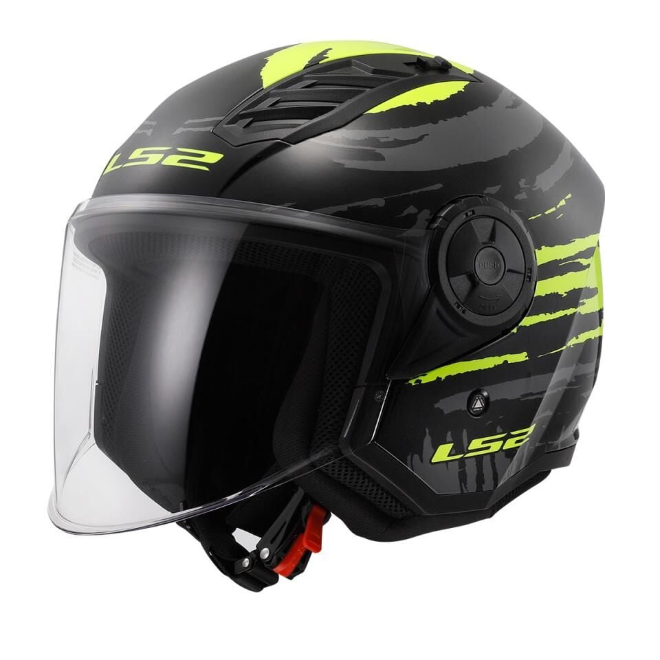LS2 AIRFLOW 2 BRUSH SİYAH-NEON SARI KASK S BEDEN