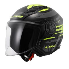 LS2 AIRFLOW 2 BRUSH SİYAH-NEON SARI KASK XL BEDEN