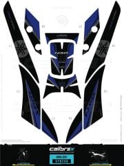 YAMAHA NMAX 125-155 TANK PAD FULL SET 11 PARÇA SİYAH-LACİVERT 2021-2024
