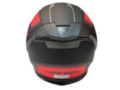 YARIM ÇENESİZ KASK JK-526 MAT SİYAH KIRMIZI M BEDEN