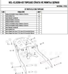 CF MOTO CLX 250 TOPCASE ÇANTA DEMİRİ